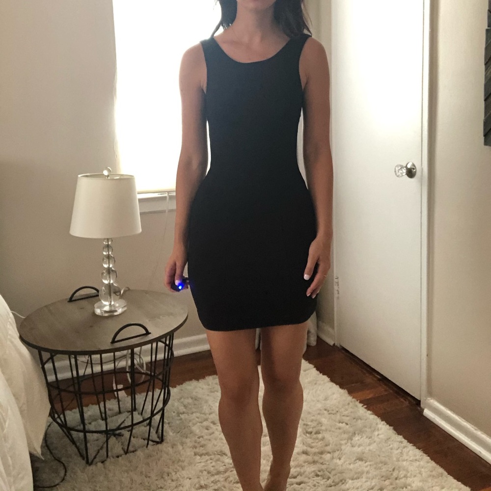 French Connection Black Mini Dress Exposed Zipper